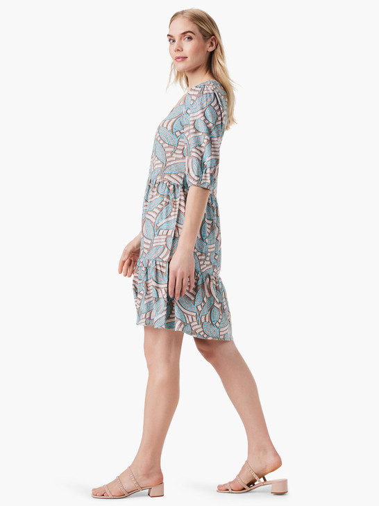 Nic & Zoe Mosaic Fern Elbow Sleeve Dress (NZTS241284) 