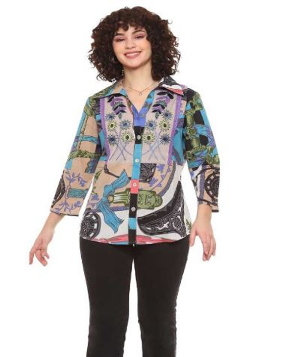 Parsley & Sage Glenda Print Shirt (24W215G)