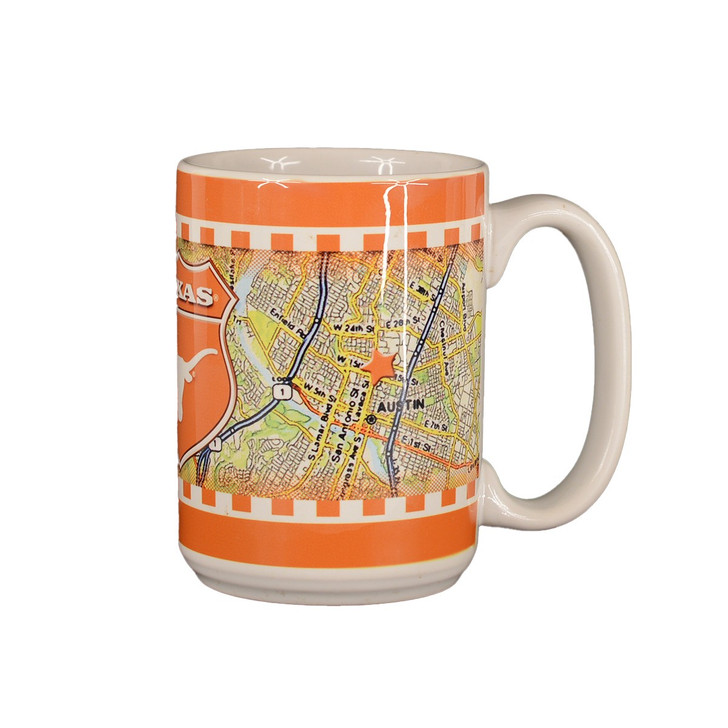 Texas Longhorn Ceramic Map Mug (COL-TEX-987) 