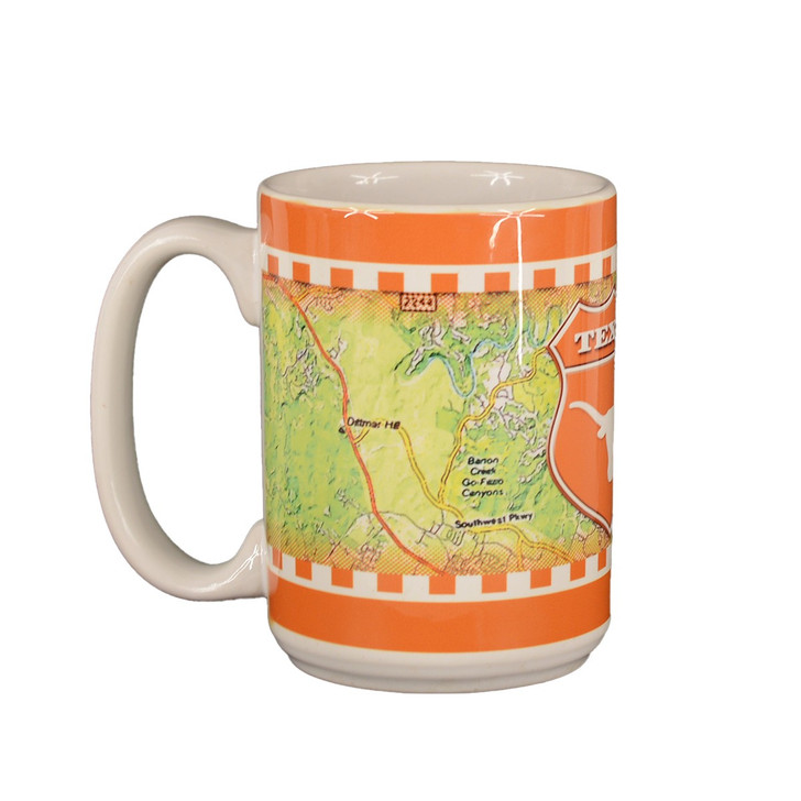 Texas Longhorn Ceramic Map Mug (COL-TEX-987) 