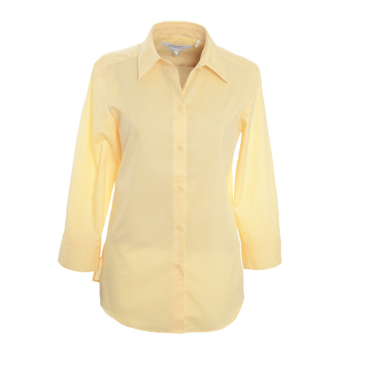 Foxcroft 3/4 Sleeve Solid CVC Buttercup Shirt (105106)