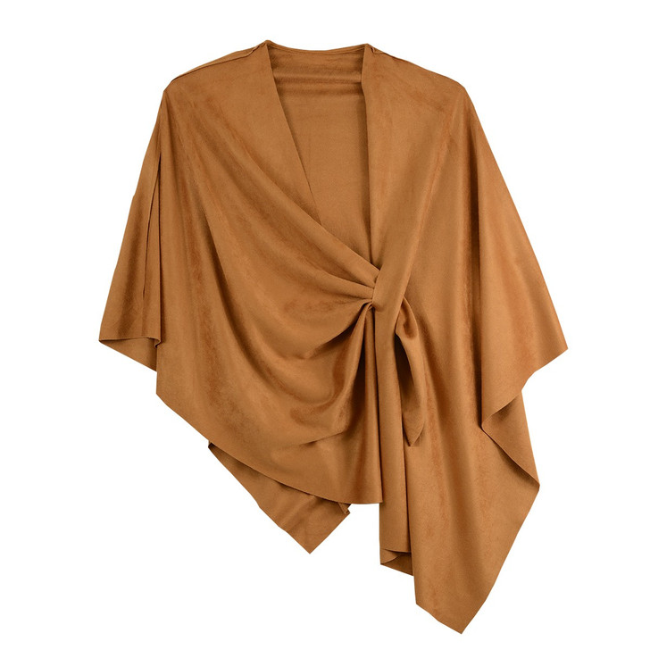 Ravel Faux Suede Solid Cognac Wrap