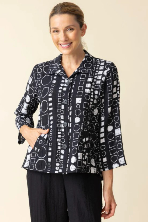 Habitat Express Travel Circles Back Pleat Jacket (BLK)