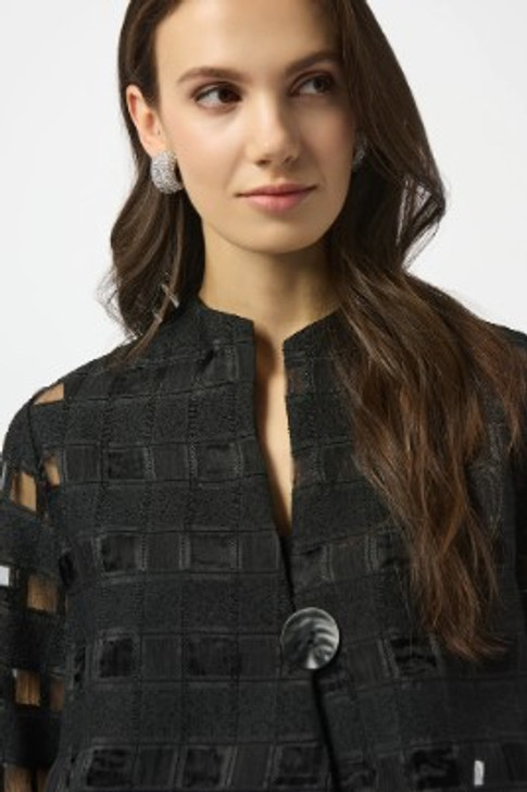 Joseph Ribkoff Burnout Grid Black Jacket
