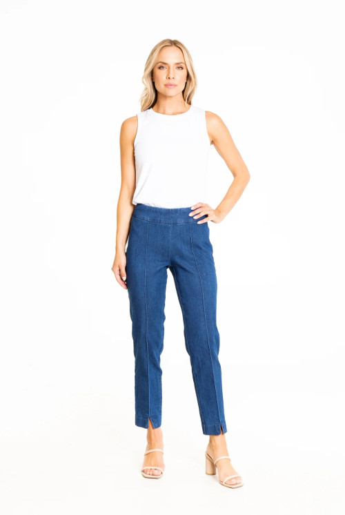 Thin Her Pull-On Stretch Ankle Pant with Tummy Control (Multiple Colors)  (9827P) - Sue Patrick