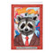Willem De Raccooning Zooseum Greeting Card - Punny Animal Artist - Willem De Kooning