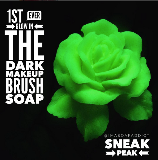 First ever glow in dark makeup brush soap!