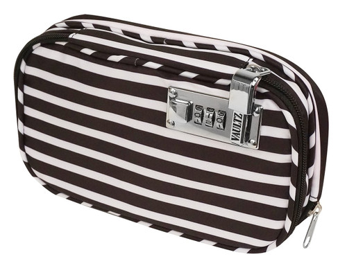 Vaultz Locking Diabetic/Medicine Case, Black & White Stripe - VZ03816