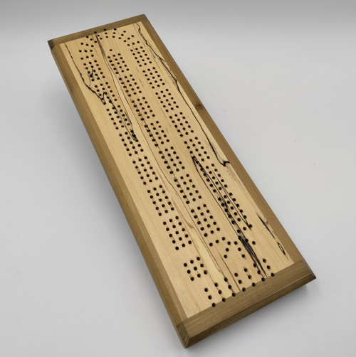 Cribbage Board- Spaulted Maple, Poplar, Original Piano Veneer