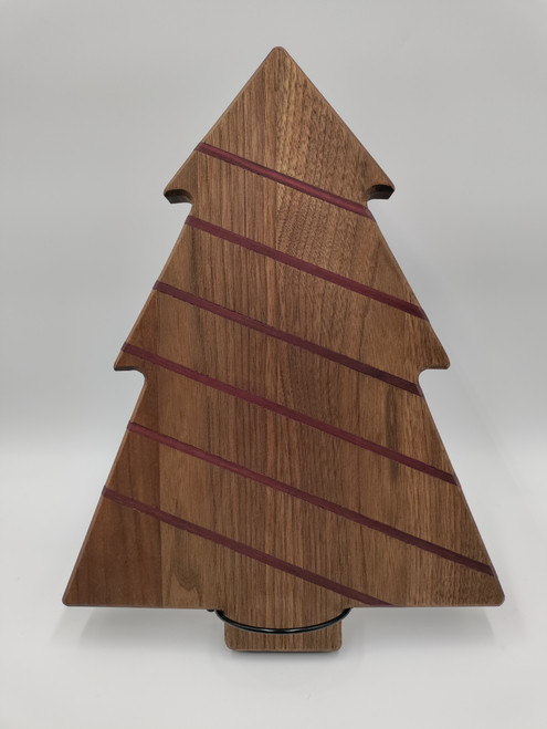 Christmas Tree Cutting Board- Walnut Piano Wood and Purple Heart