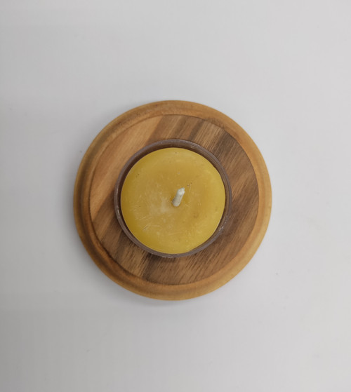 Round Tea Light Holder- Piano Oak and Walnut