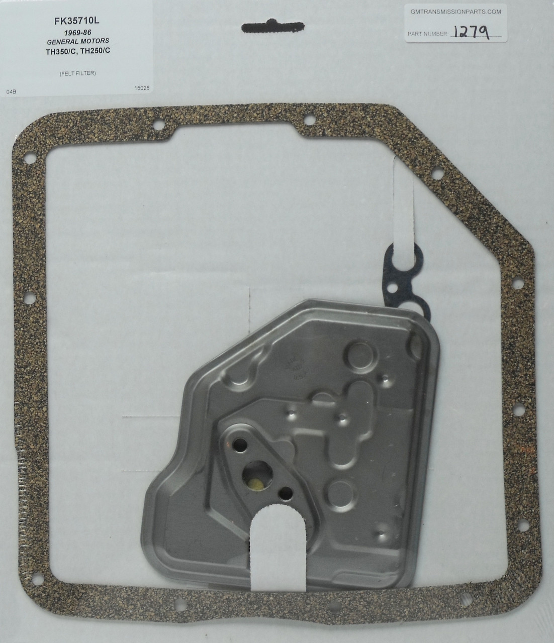 Precision 1279 TH350 Oil Filter & Cork Pan Gasket Kit (1969-1986)