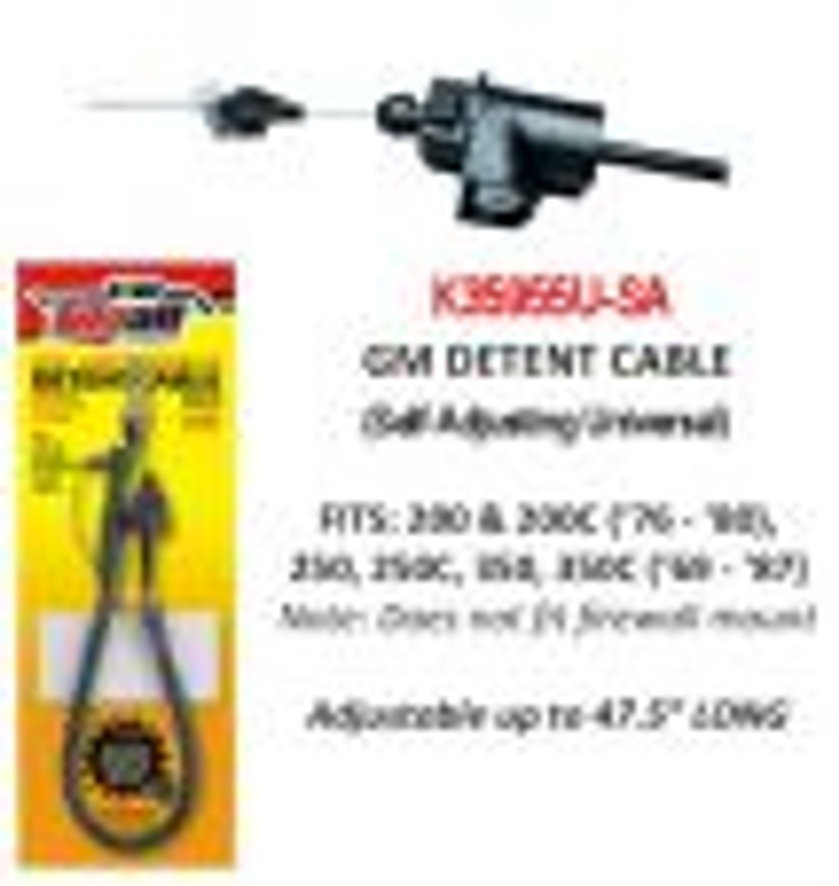 TH250/C TH350/C (1969-1987) TH200/C (1976-1980) Detent Throttle Cable 47.5''-Long (Self Adjusting) (Does not fit Firewall Mount)