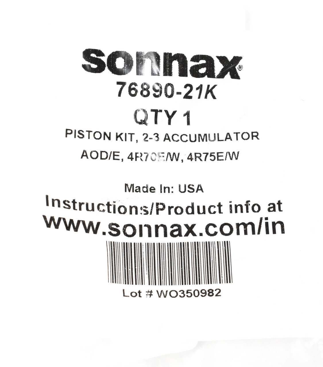 Sonnax 76890-21K 4R70 4R75 AOD AODE 2-3 Accumulator Piston Kit by Sonanx - view 4