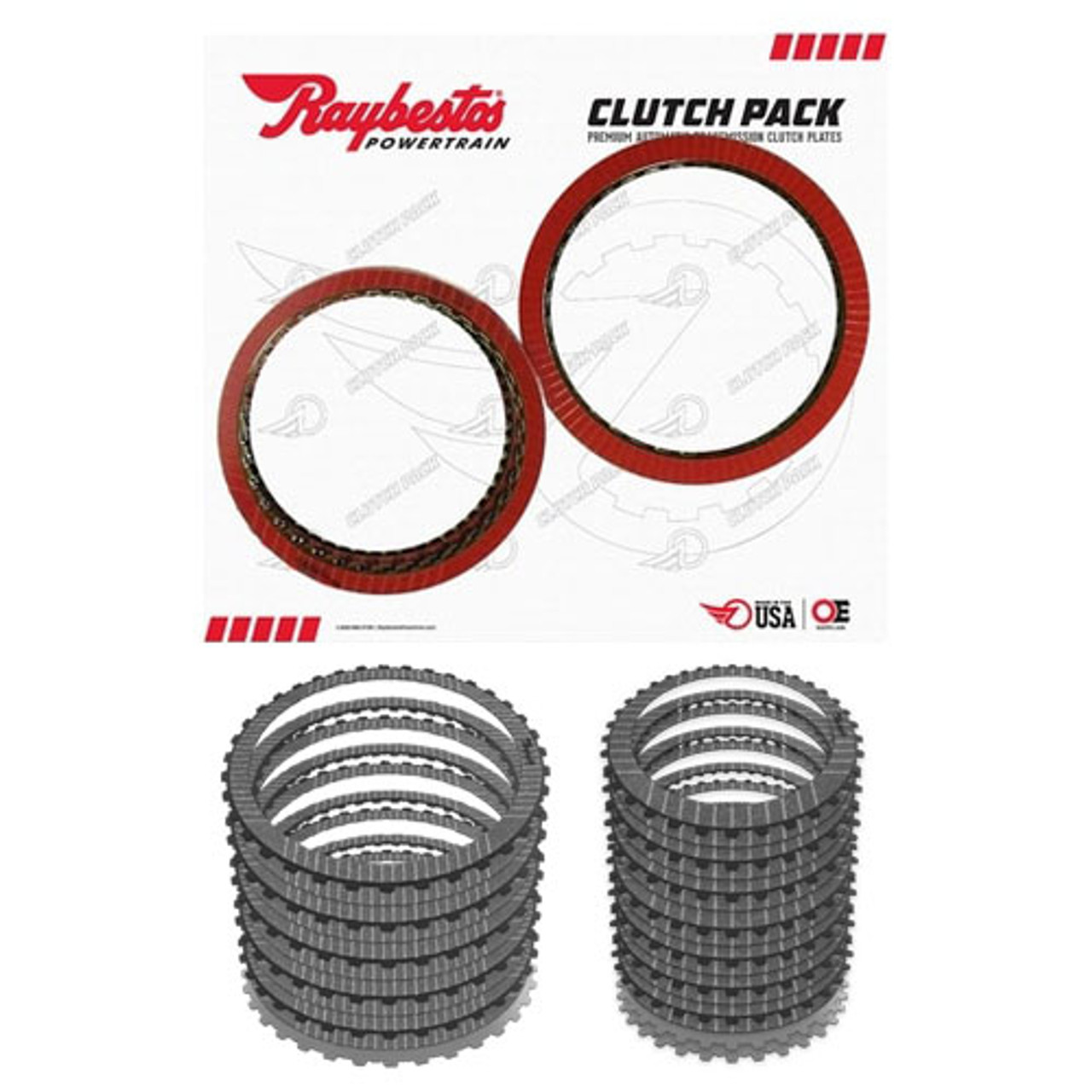 Raybestos® Powertrain GM 6L80 Stage-1 Clutch Pack® contains upgraded friction components manufactured with high-strength Stage-1 friction material for high temperature durability. This kit also includes the 3-5 Reverse Z Pak® and 4-5-6 Z Pak® with GPZ friction material to provide solutions to common 6L80 transmission failure points.