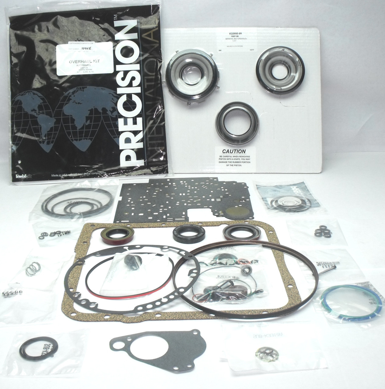 Precision 1094E 4L60E 4L65E Gasket & Seal Overhaul Rebuild Kit w/ Bonded VB Plate & Molded Rubber Pistons (2007-2011)