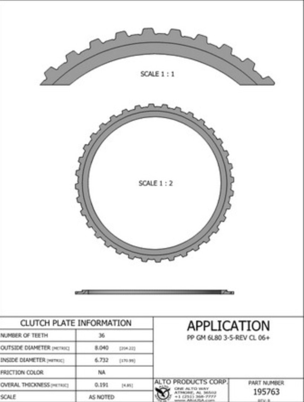 6L80 6L90 3-5-Reverse Clutch Pressure Plate | 0.191mm/4.85