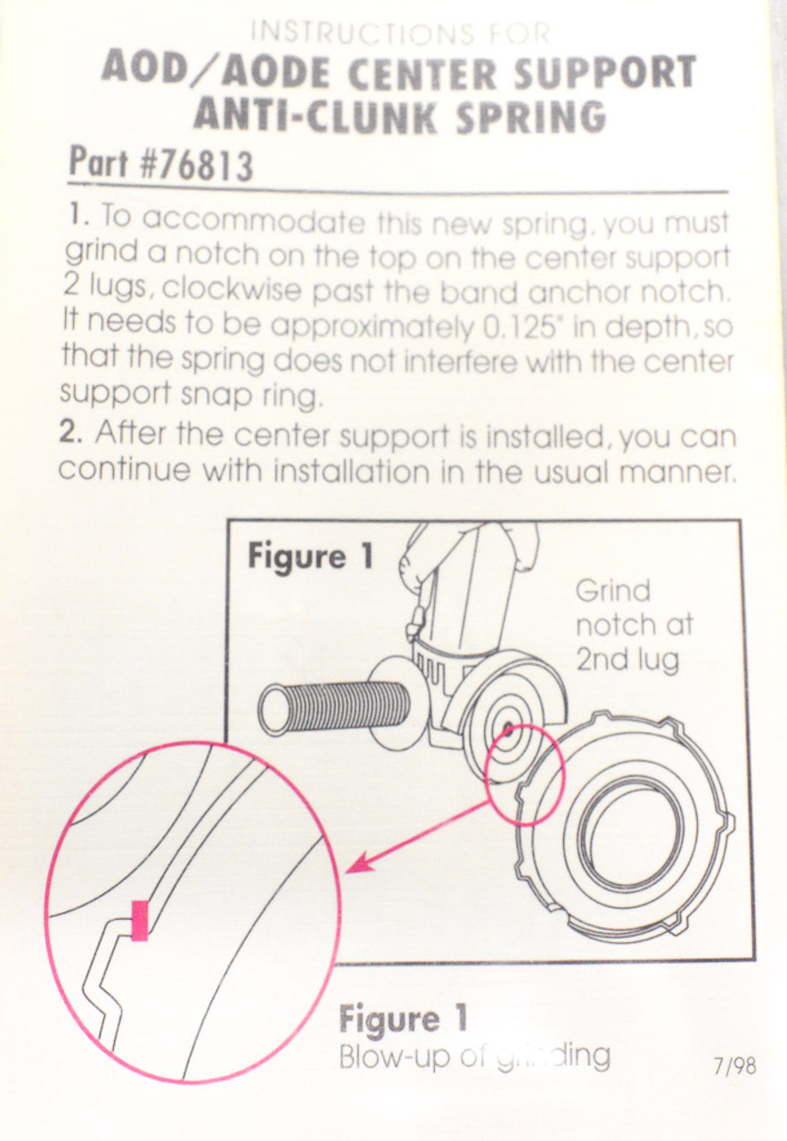 AOD AODE 4R70E/W 4R75E/W Anti-Clunk Spring by Fitzall