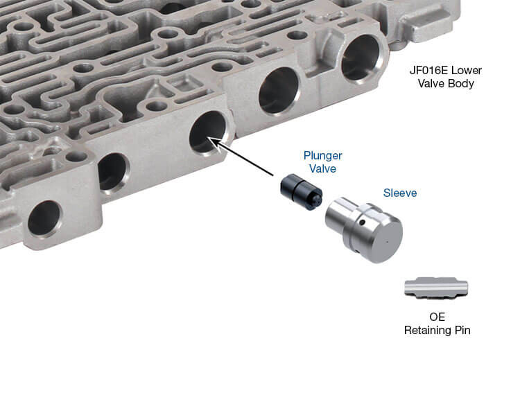 Sonnax 33510N-06K JF016E JF017E RE0F10D RE0F10E Torque Converter Lube Regulator Valve Kit - kit contents