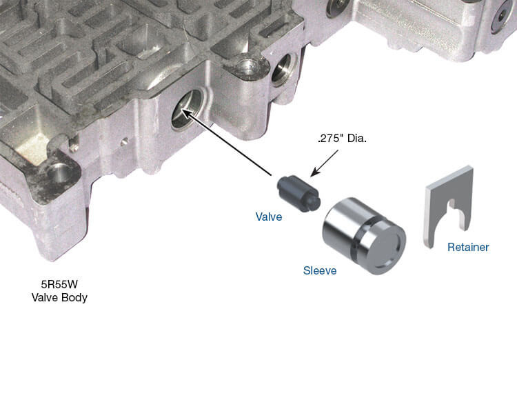 5R55S 5R55W Oversized TCC Modulator Plunger Valve Kit | OE Ratio | Sonnax