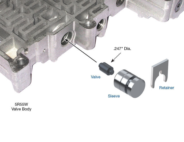 Sonnax 56947J-19K 5R55S 5R55W Oversized VFS Modulator Control Valve Kit - kit contents