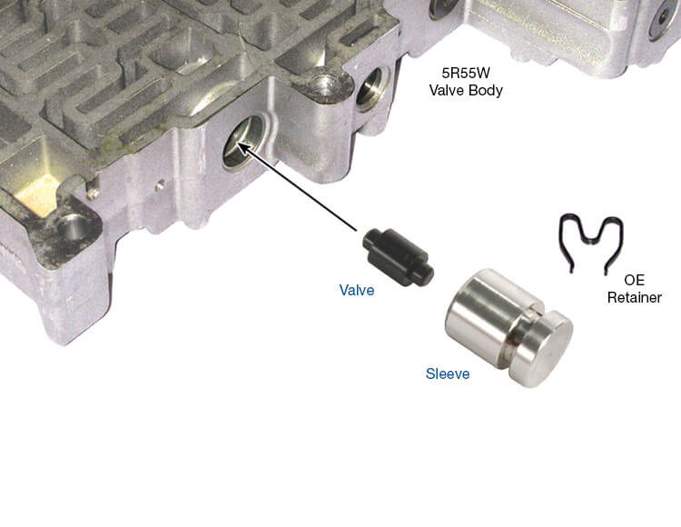 Sonnax 56947J-01K 5R55S 5R55W TCC Modulator Plunger Valve Kit - kit contents