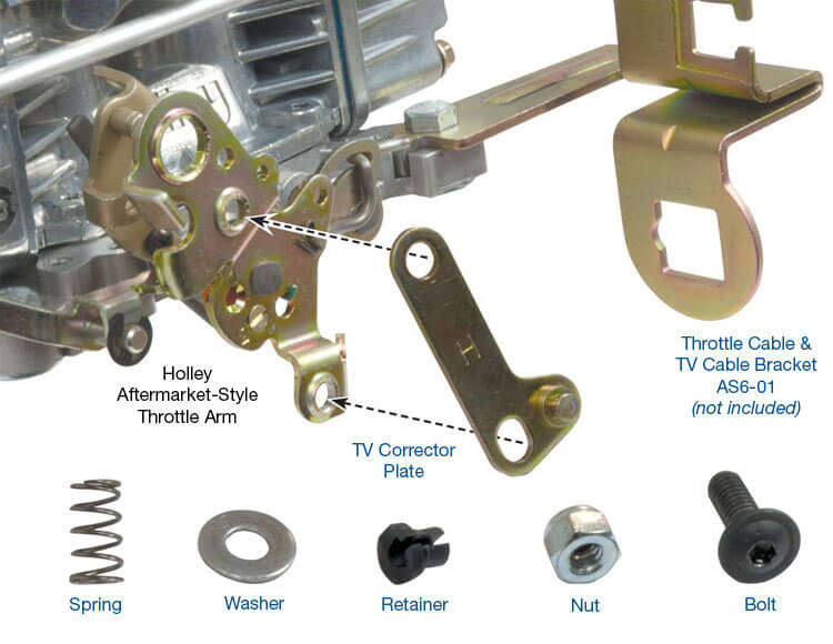 AOD 200-4R 700R4 TH200 Carburetor TV Linkage Corrector Kit