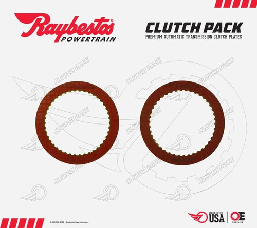Raybestos® Powertrain Ford C4 Stage-1 Performance Friction Clutch Pack Module, RCPS-27, features 5 Forward, Direct Stage-1 Red and 4 .077" Reverse Stage-1 Red friction clutch plates.