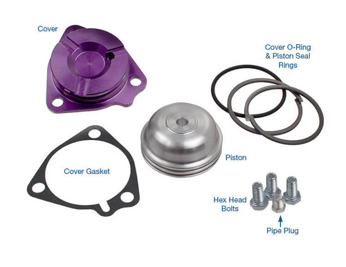 Powerglide Servo Piston & Cover Kit | Sonnax | Dual-Seal Design PTFE Ring Style w/ Purple Anodized