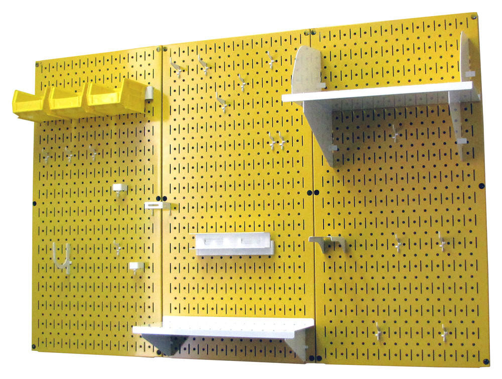 4ft Metal Pegboard Garage Wall Tool Organizer
