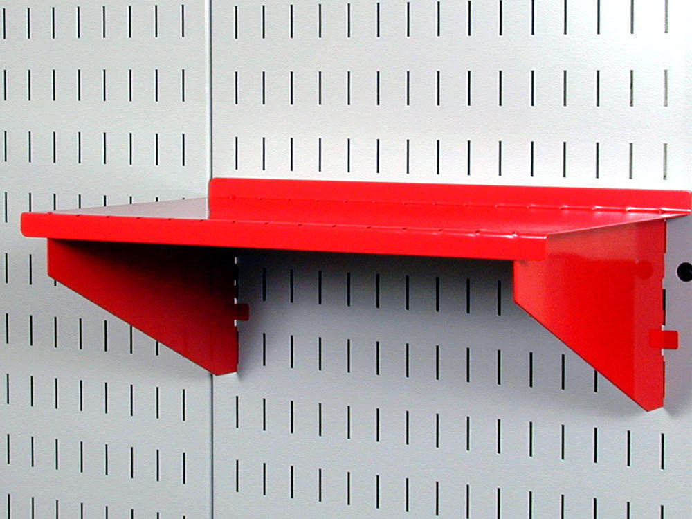 Wall Control 1x1 Inch C-Bracket Slotted Metal Pegboard Hook - Red Tool Organization Accessory