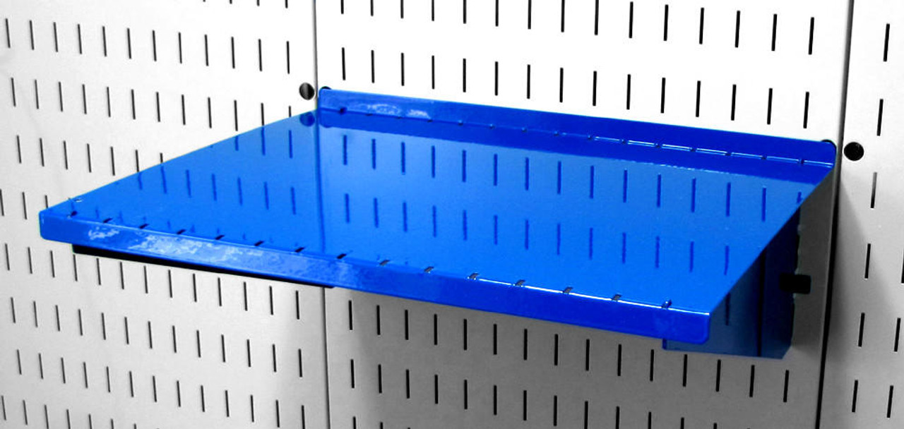 Slotted Pegboard Shelf - 12in Metal Peg Board Shelf