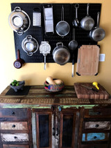 Rustic Kitchen Pegboard Storage Wall Organizer