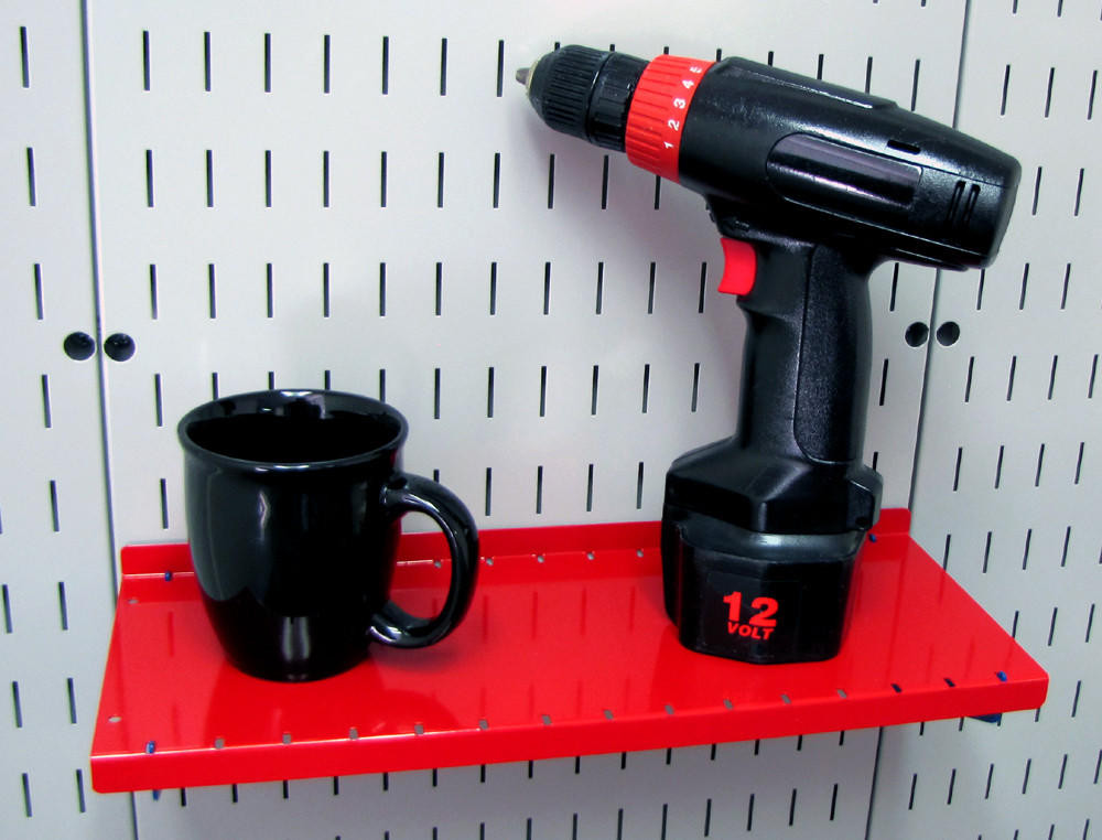 thumbnail image 2 of Wall Control 4" Deep Pegboard Shelf - 16" Wide White Steel Shelf Assembly 2 of 12