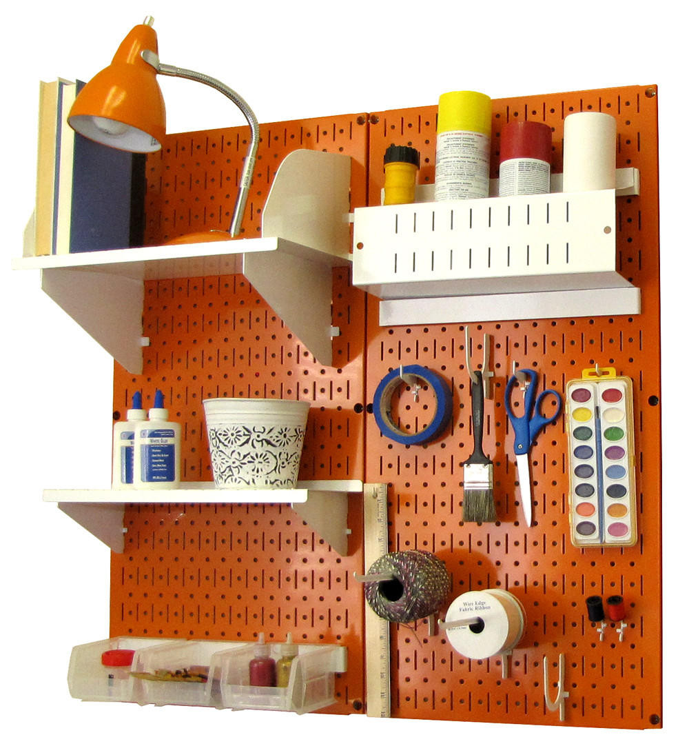 Modern Pegboard Craft Organizer - Craft Room Peg Board