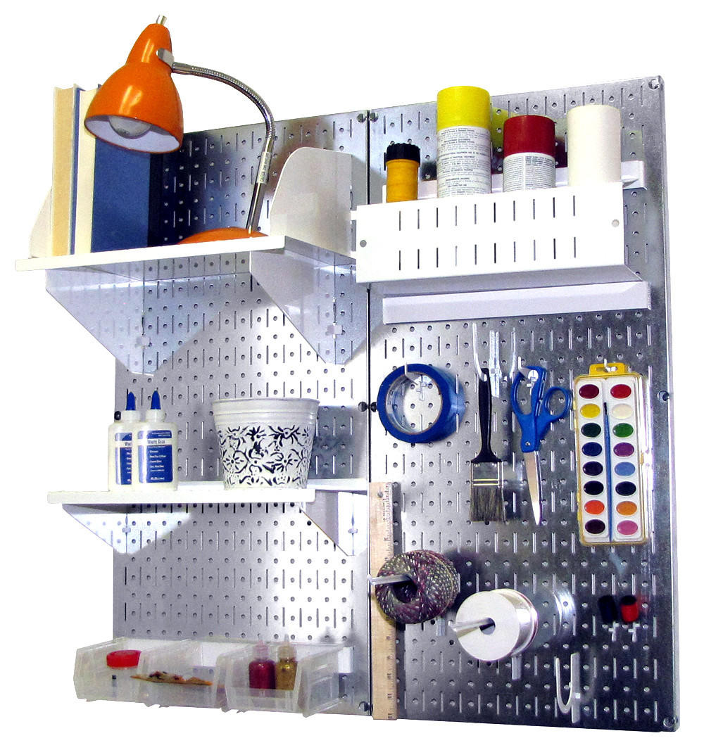 Metallic Pegboard Craft Organizer