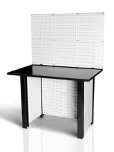 Free Standing White Pegboard WorkStation Workbench Free Standing White Pegboard WorkStation Workbench