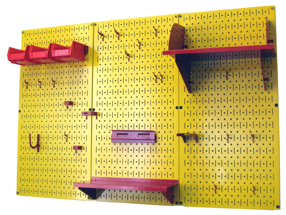 4ft Metal Pegboard Garage Wall Tool Organizer
