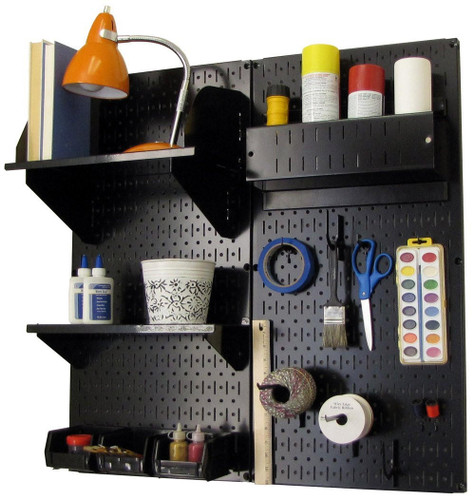 peg board craft organizer