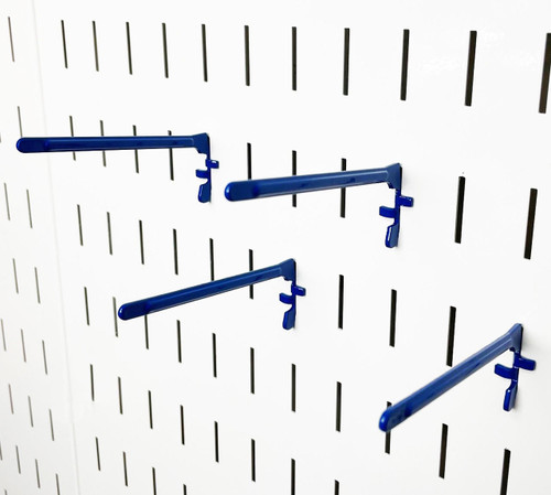Blue Paint Brush Hook & Thread Spool Holder Storage Pegs (4) Pack - 3.5 inch Reach - 10-PH-N03 | Wall Control Pegboard Organizers