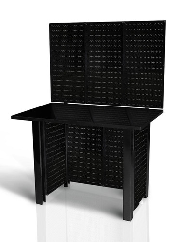 Premium Black Pegboard Workbench WorkStation with Black Work Surface