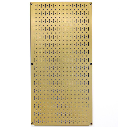 Single Wall Control gold metal pegboard panel for wall organization and tool storage, vertical orientation.