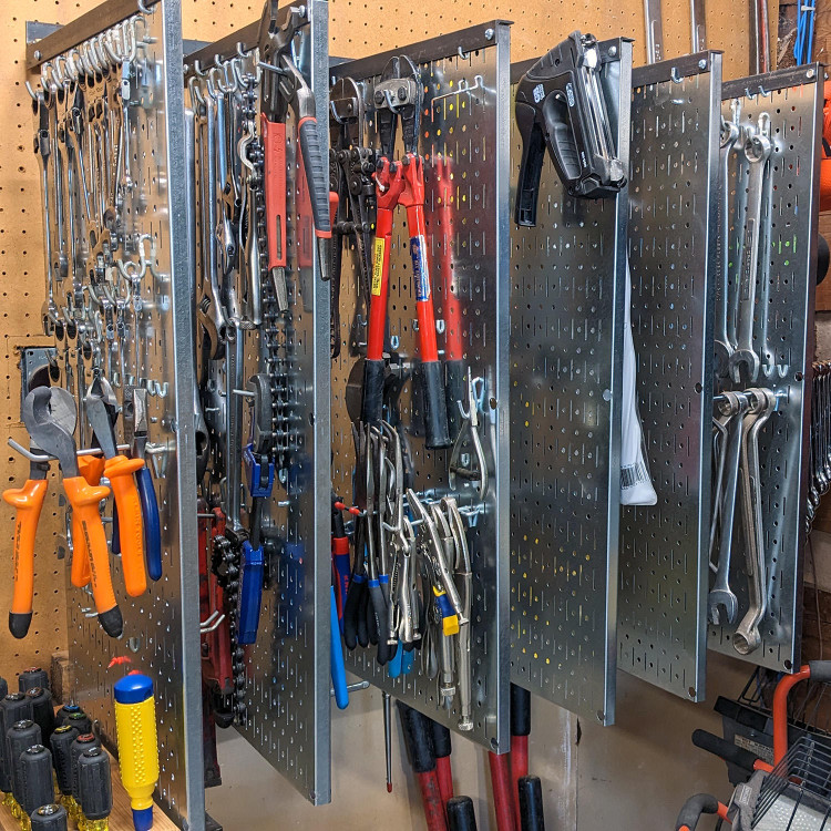 Creative DIY Swinging Pegboard Panel Tool Storage