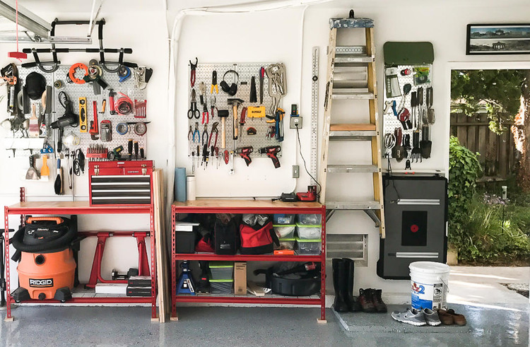 Easy Garage Pegboard Tool Storage