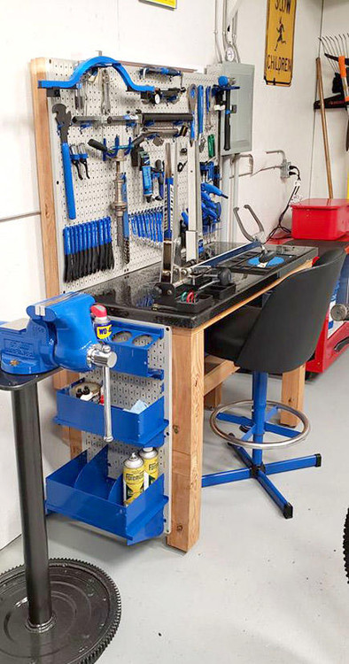 Home Garage Bike Shop Pegboard Workstation