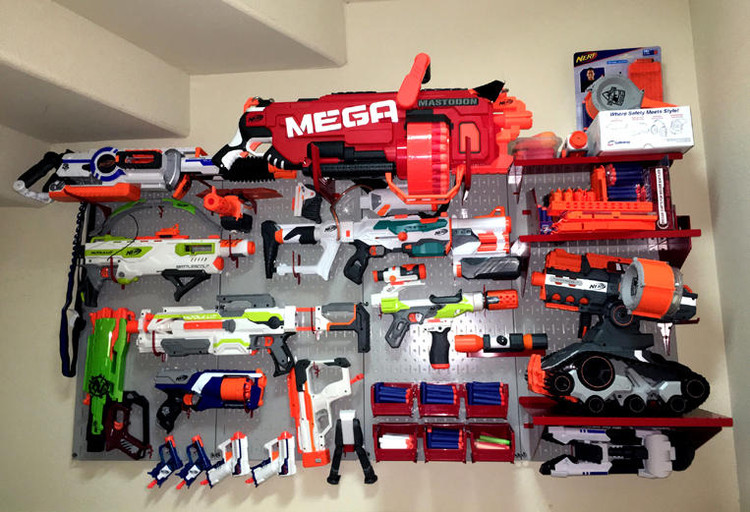 Nerf Gun Storage Pegboard Blaster Wall