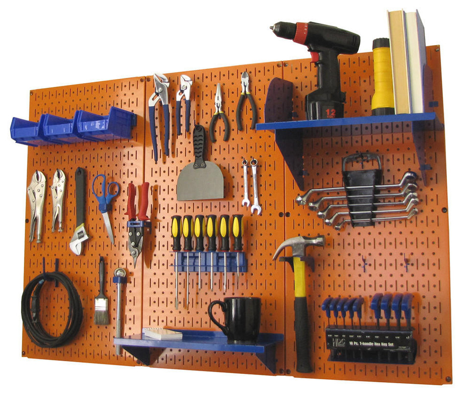 Metal Pegboard Garage Wall Tool Organizer