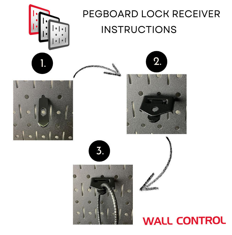 How to Lock Pegboard Using Wall Control Peg Board Cable Lock Receiver for Locking Tools on Wall