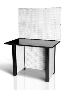 Free Standing White Pegboard Workbench WorkStation