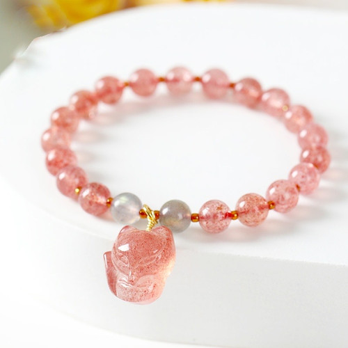 [In-store] Vòng Tay Thạch Anh Dâu Tây Hồ Ly - Vulpecula Strawberry Quartz Bracelet